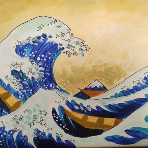 The Great Wave of Katsushika Hokusai - Paint & Wine Girona
