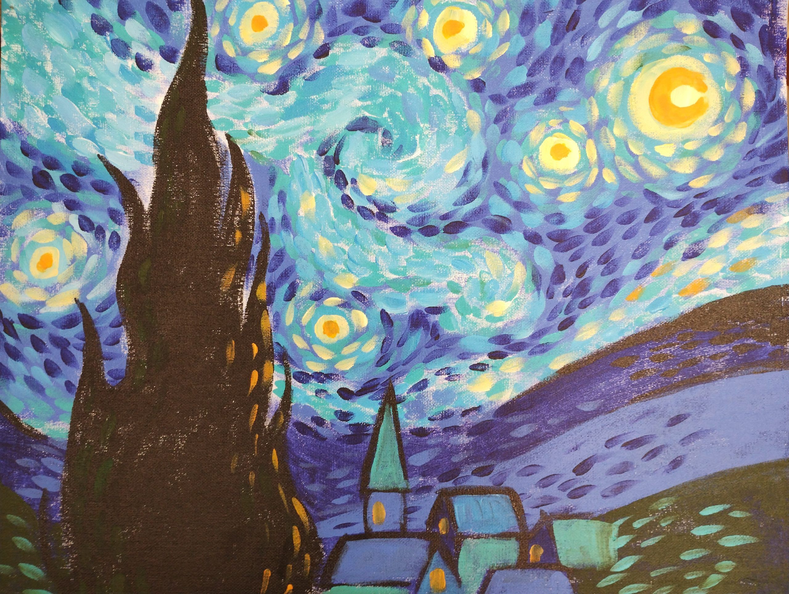 La nit estelada - Van Gogh La nit estelada de Van Gogh - Paint & Wine Girona