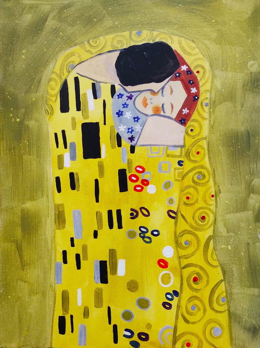 “El bes” de Gustav Klimt “El bes” de Gustav Klimt - Paint & Wine Girona